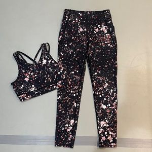 Zella Girl 7/8 High Waist Legging and Strappy Back Sports Bra Set Size 10/12.